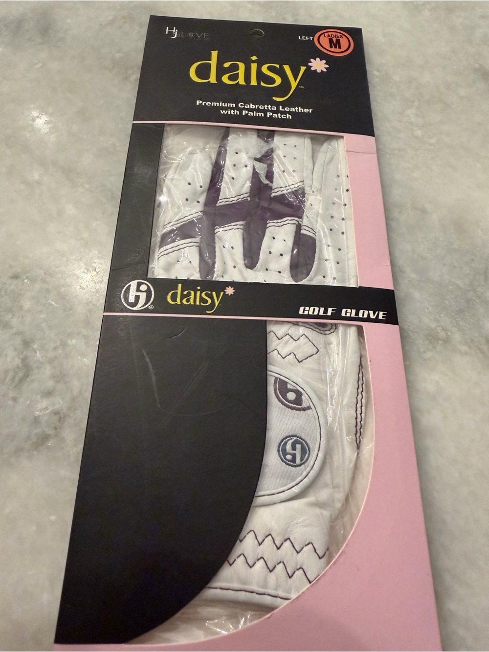Daisy White and Purple Women's Golf Glove